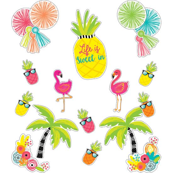 Picture of Schoolgirl Style Simply Stylish Tropical Life Is Sweet Bulletin Board Set, Set Of 25 Pieces