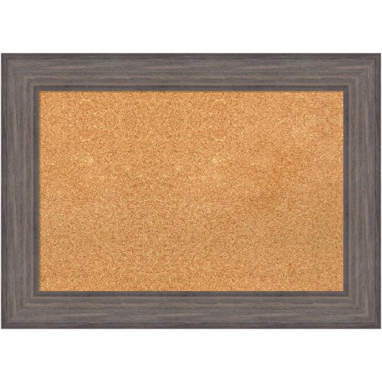 Picture of Amanti Art Cork Bulletin Board, 29in x 21in, Natural, Country Barnwood Wood Frame