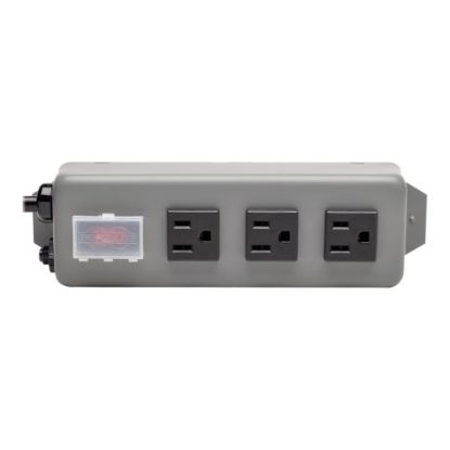 Picture of Tripp Lite Waber Industrial Power Strip Metal 5-15R 3 Outlet 5-15P 9ft Cord - Power distribution strip - 15 A - AC 120 V - input: NEMA 5-15P - output connectors: 3 (NEMA 5-15) - 9 ft cord - black