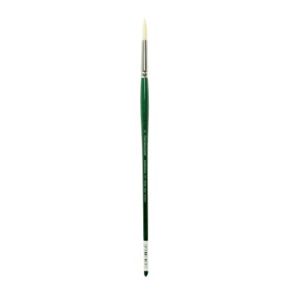 Picture of Grumbacher Gainsborough Oil And Acrylic Paint Brush, Size 6, Round Bristle, Hog Hair, Green