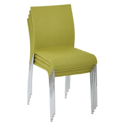 Picture of Ave Six Conway Stacking Chairs, Spring Green/Silver, Set Of 4