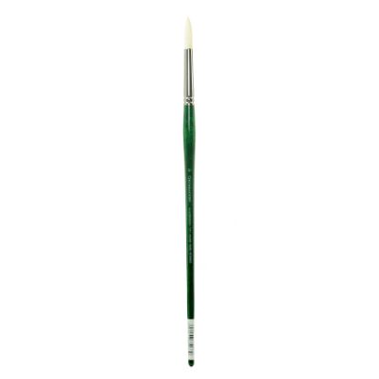 Picture of Grumbacher Gainsborough Oil And Acrylic Paint Brush, Size 8, Round Bristle, Hog Hair, Green