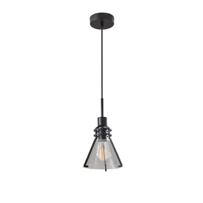 Picture of Adesso Beckett Pendant Lamp, 9-1/2inH x 7-1/4inW, Clear Shade/Black Base