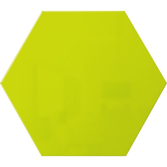 Picture of Ghent LINK Hex Premium Magnetic Marker Board, 18inH x 21inW, Lime Green