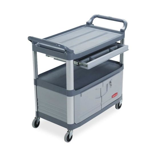 Picture of Rubbermaid Storage/Instrument Cart, 37 4/5inH x 40 3/5inW x 20inW, Gray