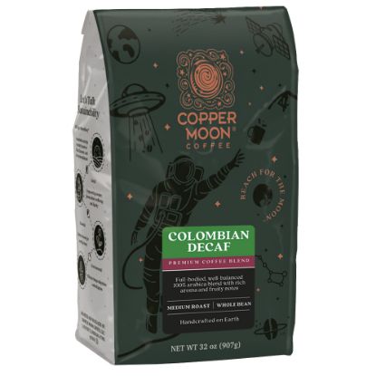 Picture of Copper Moon World Coffees Whole Bean Coffee, Colombian Decaf, 2 Lb Per Bag, Carton Of 4 Bags