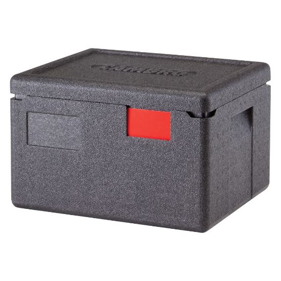 Picture of Cambro Cam GoBox Half-Size 6in Deep Top Loading Food Transporter, 10inH x 13inW x 15-7/16inD, Black