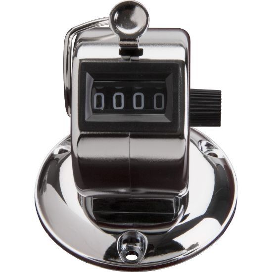 Picture of Sparco Tally Counters - 4 Digit - Finger Ring - Desktop - Chrome Plated Steel - Silver