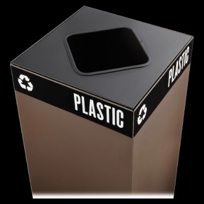 Picture of Safco Public Square Recycling Receptacle Lid, 8in Square Opening, 3/4inH x 15inW x 15inD, Black