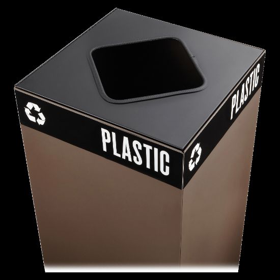 Picture of Safco Public Square Recycling Receptacle Lid, 8in Square Opening, 3/4inH x 15inW x 15inD, Black