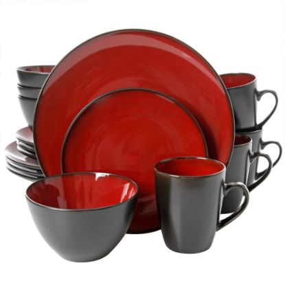 Picture of Gibson Soho Lounge 16-Piece Round Dinnerware Set, Burgundy