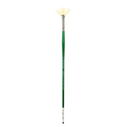 Picture of Grumbacher Gainsborough Oil And Acrylic Paint Brush, Size 4, Fan Bristle, Hog Hair, Green