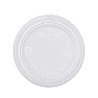 Picture of Karat Plastic Lids For 2 Oz Portion Cups, Clear, Case Of 2,500 Lids