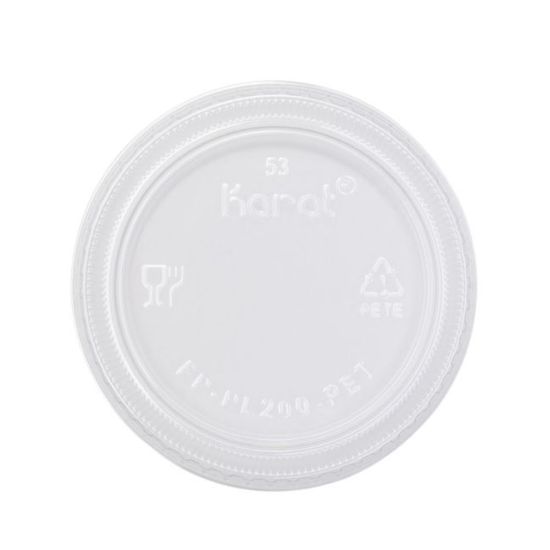 Picture of Karat Plastic Lids For 2 Oz Portion Cups, Clear, Case Of 2,500 Lids