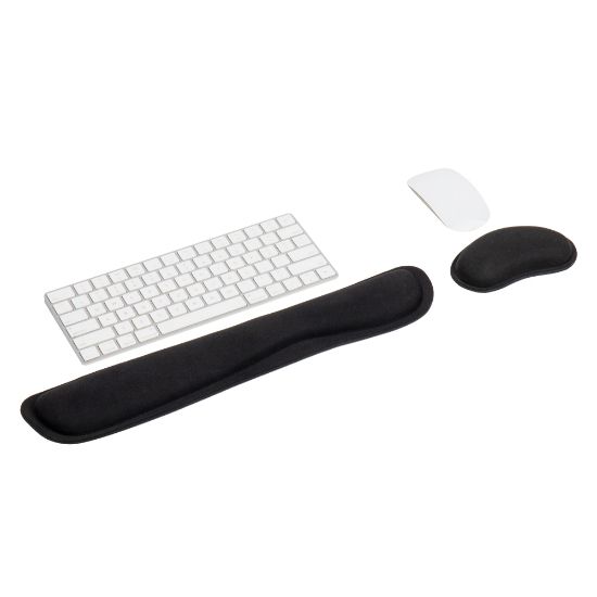 Picture of Mind Reader Ergonomic Keyboard and Mouse Wrist Rest Sets, 3/4inH x 3inW x 16-3/4,"L, Black, 2 Piece