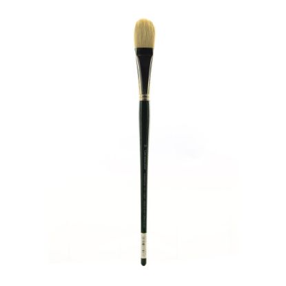 Picture of Grumbacher Gainsborough Oil And Acrylic Paint Brush, Size 14, Filbert Bristle, Hog Hair, Green