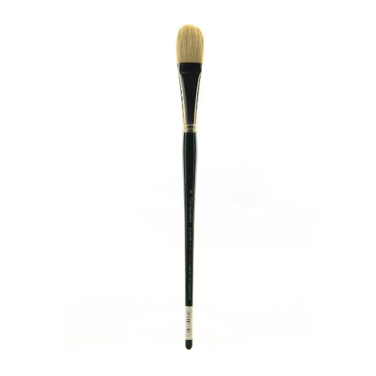 Picture of Grumbacher Gainsborough Oil And Acrylic Paint Brush, Size 14, Filbert Bristle, Hog Hair, Green