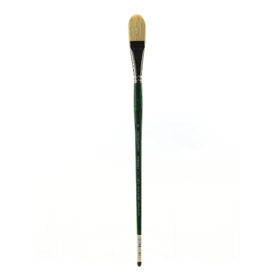 Picture of Grumbacher Gainsborough Oil And Acrylic Paint Brush, Size 10, Filbert Bristle, Hog Hair, Green