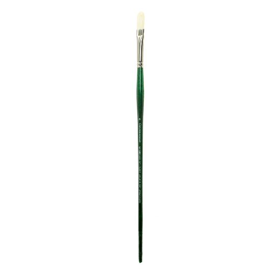 Picture of Grumbacher Gainsborough Oil And Acrylic Paint Brush, Size 6, Filbert Bristle, Hog Hair, Green