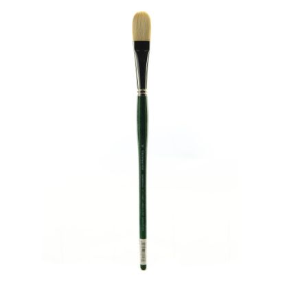 Picture of Grumbacher Gainsborough Oil And Acrylic Paint Brush, Size 12, Filbert Bristle, Hog Hair, Green