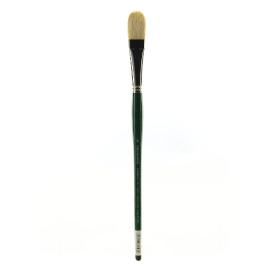 Picture of Grumbacher Gainsborough Oil And Acrylic Paint Brush, Size 12, Filbert Bristle, Hog Hair, Green