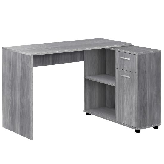 Picture of Monarch Specialties 46inW Corner Desk With Storage Cabinet, Gray