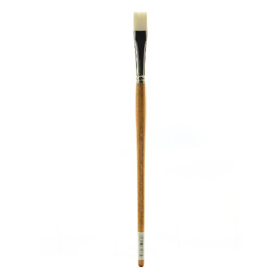 Picture of Grumbacher Bristlette Paint Brush, Size 10, Bright Bristle, Synthetic, Brown