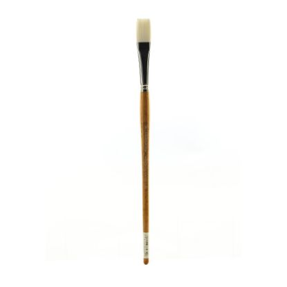 Picture of Grumbacher Bristlette Paint Brush, Size 10, Flat Bristle, Synthetic, Brown