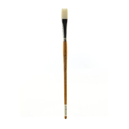 Picture of Grumbacher Bristlette Paint Brush, Size 10, Flat Bristle, Synthetic, Brown