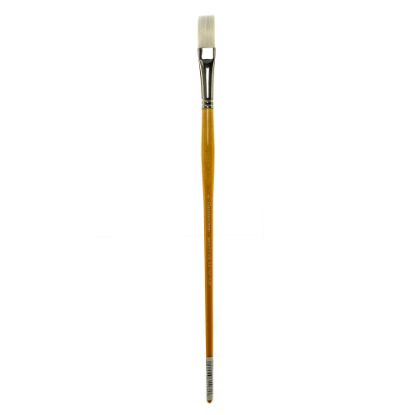 Picture of Grumbacher Bristlette Paint Brush, Size 8, Flat Bristle, Synthetic, Brown