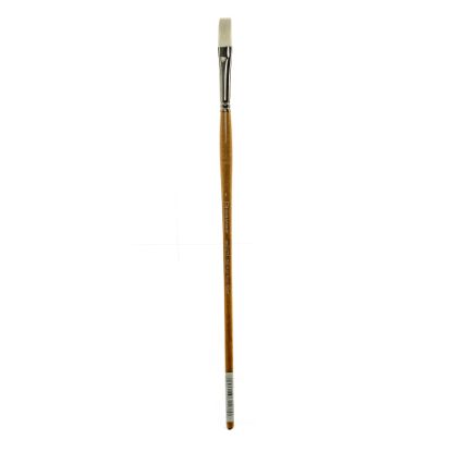 Picture of Grumbacher Bristlette Paint Brush, Size 6, Flat Bristle, Synthetic, Brown