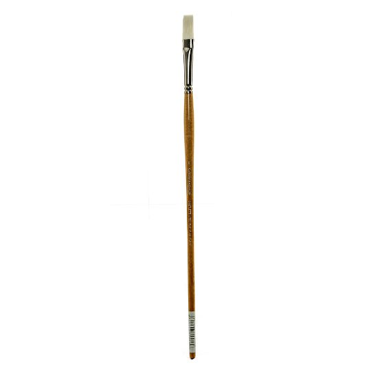 Picture of Grumbacher Bristlette Paint Brush, Size 6, Flat Bristle, Synthetic, Brown