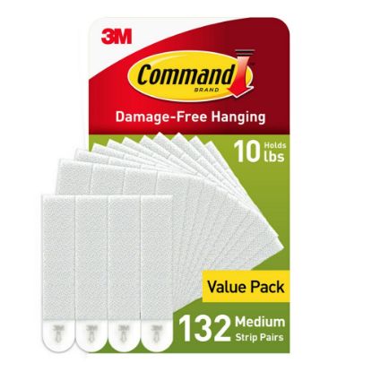 Picture of Command Medium Picture Hanging Strips, 132 Pairs (264 Command Strips), Damage Free, Use to Hang Dorm Decorations