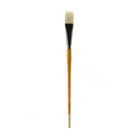 Picture of Grumbacher Bristlette Paint Brush, Size 12, Flat Bristle, Synthetic, Brown