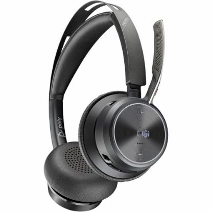 Picture of Poly Voyager Focus 2-M Microsoft Teams Certified USB-A Headset - Siri, Google Assistant - Stereo - USB Type A - Wired/Wireless - Bluetooth - 164 ft - 20 Hz - 20 kHz - On-ear, Over-the-head - Binaural - Ear-cup - 4.92 ft Cable