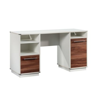 Picture of Sauder Vista Key 56inW Double-Pedestal Executive Computer Desk, Pearl Oak/Blaze Acacia