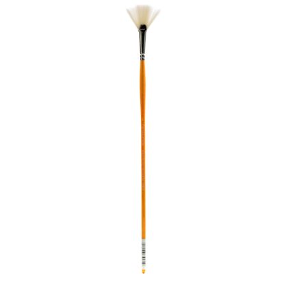 Picture of Grumbacher Bristlette Paint Brush, Size 4, Fan Bristle, Synthetic, Brown