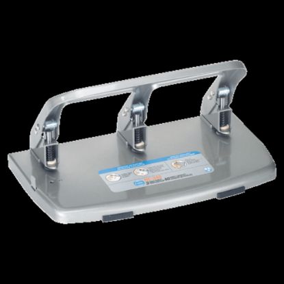 Picture of CARL HC340 Medium-Duty 3-Hole Punch, Gray