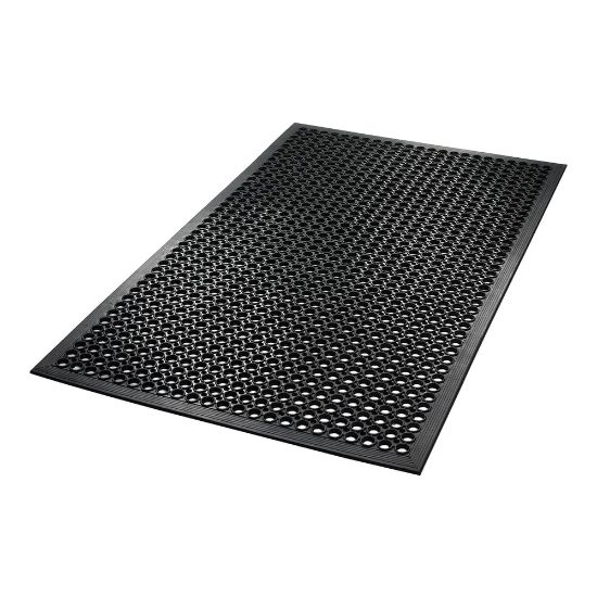 Picture of Crown SafeWalk-Light Antifatigue Drainage Mat, 36in x 60in, Black