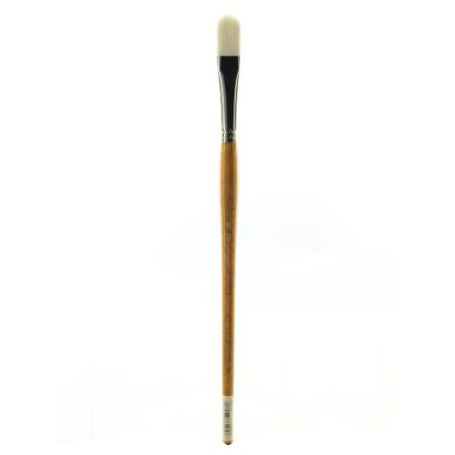 Picture of Grumbacher Bristlette Paint Brush, Size 10, Filbert Bristle, Synthetic, Brown