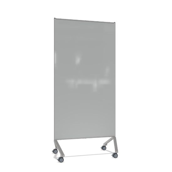 Picture of Ghent Pointe Non-Magnetic Dry-Erase Glassboard, 76-1/2in x 36-3/16in, Gray, Silver Metal Frame