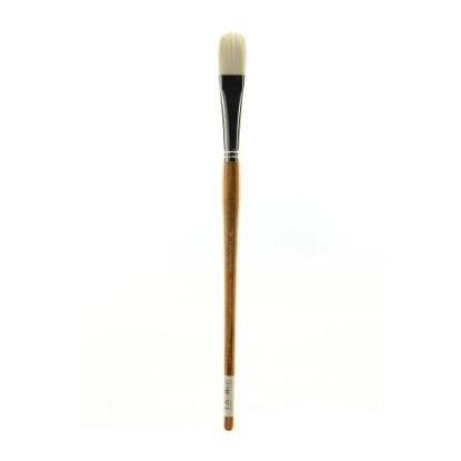 Picture of Grumbacher Bristlette Paint Brush, Size 12, Filbert Bristle, Synthetic, Brown