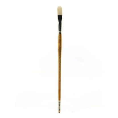 Picture of Grumbacher Bristlette Paint Brush, Size 8, Filbert Bristle, Synthetic, Brown