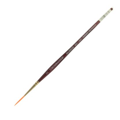 Picture of Grumbacher Goldenedge Watercolor Paint Brush, Size 2, Liner Bristle, Sable Hair, Brown