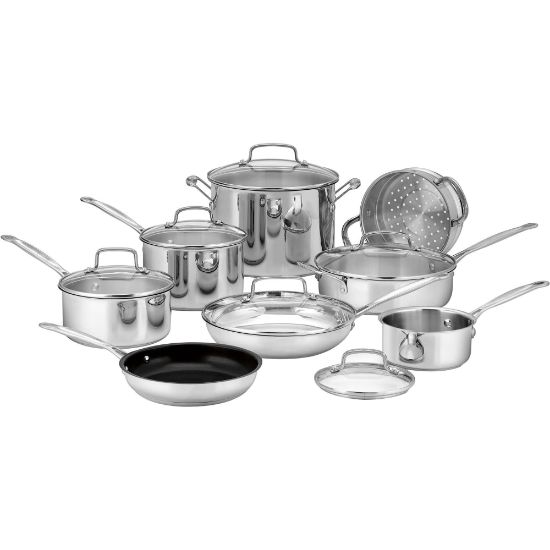 Picture of Cuisinart Chef's Classic 14-Piece Non-Stick Cookware Set, Silver