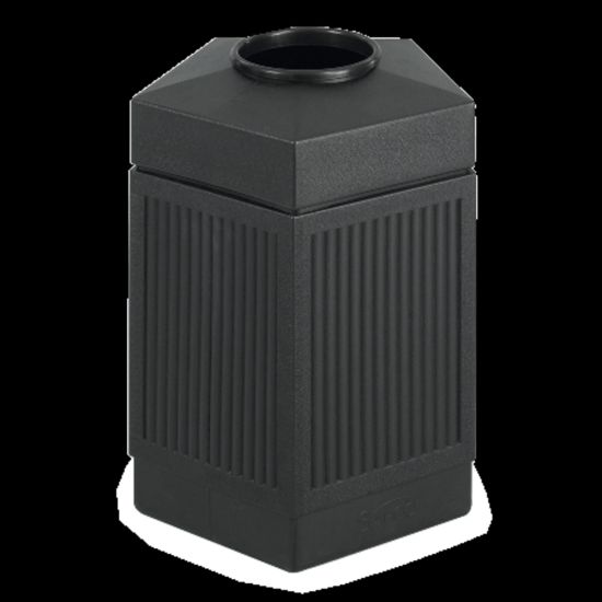 Picture of Safco Canmeleon Plastic Indoor/Outdoor Trash Receptacle, 45 Gallons, 31-1/2inH x 24inW x 23inD, Black