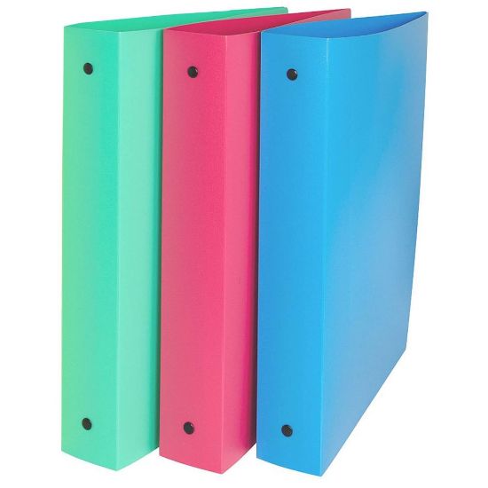 Picture of C-Line 3-Ring Binders, 1-1/2in, Round Rings, Assorted, Pack Of 3 Binders