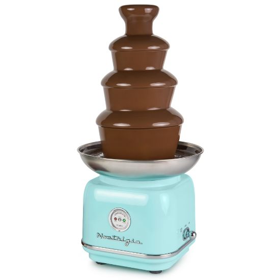 Picture of Nostalgia Electrics Classic Retro 4-Tier 2 Lb Chocolate Fondue Fountain, Aqua