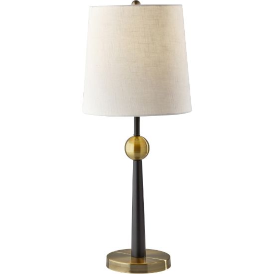 Picture of Adesso Francis Table Lamp, 29inH, Off-White Shade/Black & Antique Brass Base