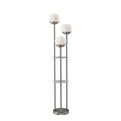 Picture of Adesso Bianca Shelf Floor Lamp, 63inH, Brushed Steel/White Opal Glass